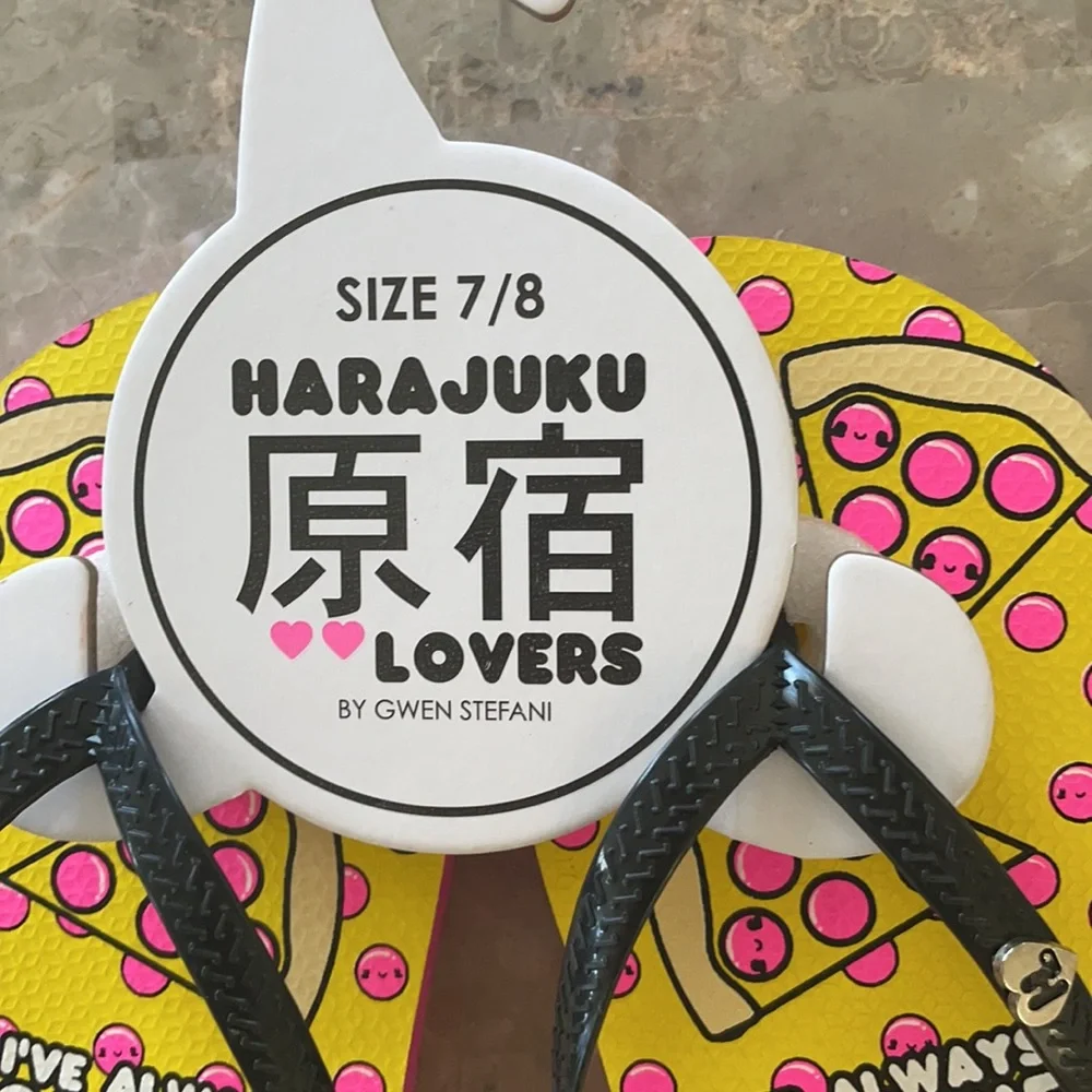 New! Gwen Stefani Harajuku Pizza Time Flip Flops